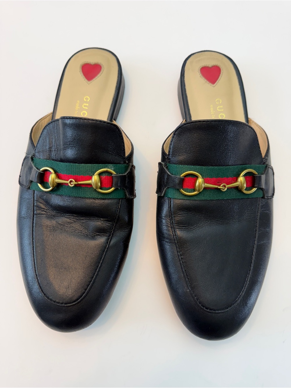 Gucci Princetown Leather Mules, Size 38 (US Size 7)